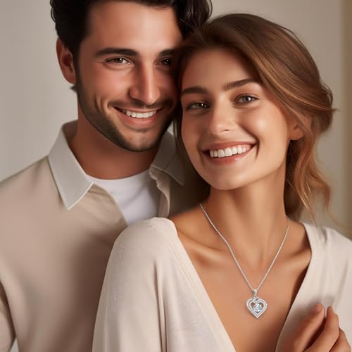 OOBEE Moissanite Heart Necklaces for Women, 1- 4 Carat Moissanite 925 Sterling Silver Gold Plating Fine Women Necklace，Ideal Anniversary Birthday Christmas Valentine Mothers Day Jewelry Gifts for Mom Wife Her Girlfriend3