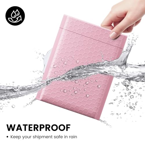 Image of Fuxury 500 Pack Light Pink Bubble Mailers 8.5x12 inch Medium Opaque Bubble Envelopes Strong Adhesion Bubble Mailer Thick Padded Envelopes Mailers for Small Business Mailing Books Clothes Makeup Supplies