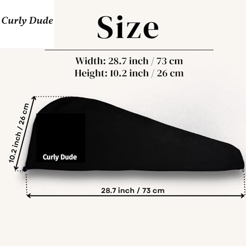 Radiant Queen Curly Dude! Camiseta 100% algodão toalha de cabelo para homens (ônix preto) + reduz qu