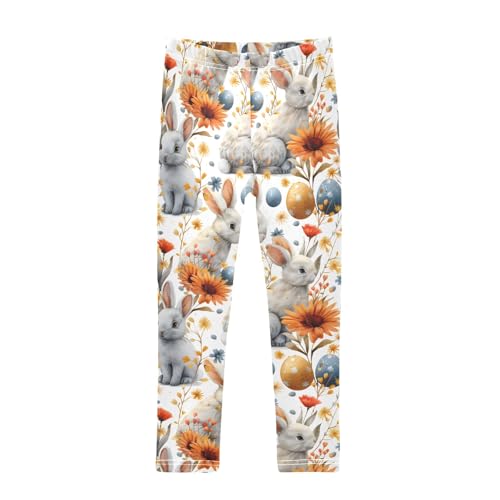 Egg Rabbit Tile Girls Leggings Athletic Pants Tights Stretch Bottom