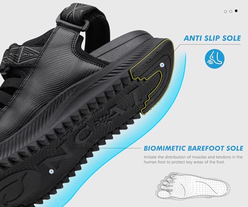 Image of ONCAI Men Hiking Sandals, Arch Support Walking Sandals with Outdoor Orthotic Footbed for Plantar Fasciitis, Hombre Sandalias Recovery Sport Size 7-14