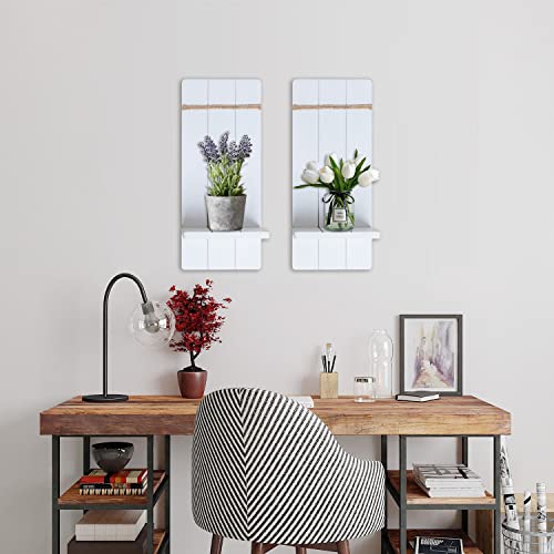 Hpc Decor Candle Sconces Wall Decor Set Of 2- Handmade Wall Sconce Candle Holder- White Wood Wall Home Decor- Modern Farmhouse Wall Decorations For Living Room, Bedroom, Bathroom, Dining Room #TOP5