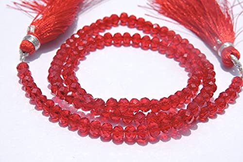 Quartz rouge rubis micro facetté en rondelles de 3.5 MM pour bijoux fins