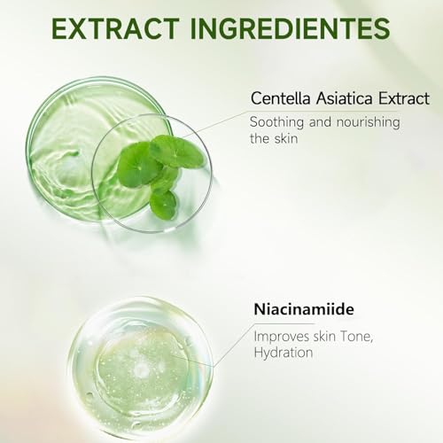 FHJinqi Centella Calming Sunscreen SPF50 PA++++, Daily Moisture Sunscreen Centella Asiatica No White Cast, Lightweight & Non-Greasy Sun Screen for Oily Sensitive Skin
