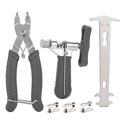 QKURT Herramienta de Cadena de Bicicleta+Comprobador de Cadena+Alicates para Bicicletas+Eslabón perdido de 3 Pares de Bicicletas para Cadena de 7 8 9 10 velocidades
