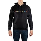 Mens Friends Sitcom Black Graphic Hooded Sweatshirt-X-Large