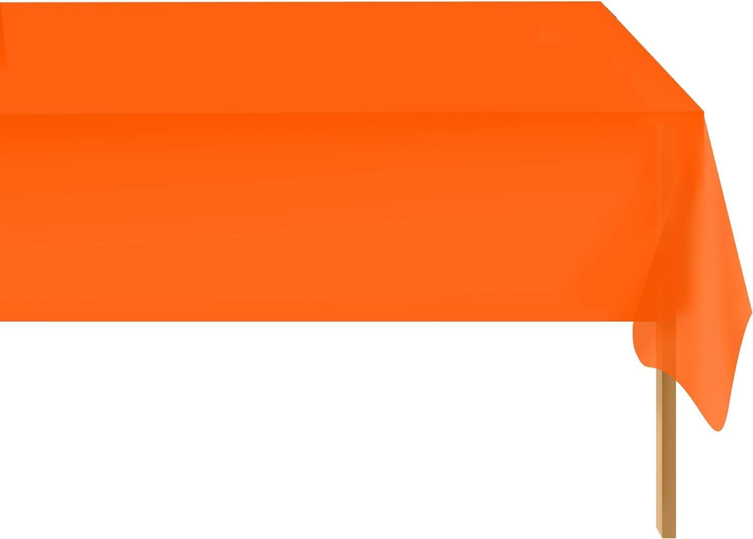 100% Cotton Lightweight Tablecloth for Kitchen and Home Table Round Easy Care Washable Tablecloth Decorative Tablecloth (120-Inch Round, Orange)- Machine Washable.