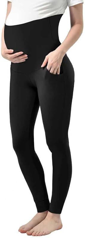 Stanpetix Maternity Joggers for Women Pregnancy Sweatpants | Four-way stretch fabric, adjustable waist for growing bump, side pockets, wearable during pregnancy and postpartum