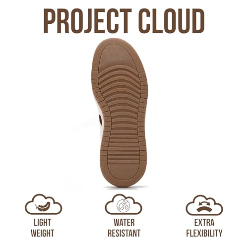 Project Cloud Platform Sneakers for Women - Lightweight Memory Foam Insole Womens Sneakers - Non-Slip Fashion Sneakers for Women Footwear - Women's Fashion Platform Shoes (Nita, Maroon,7.5)