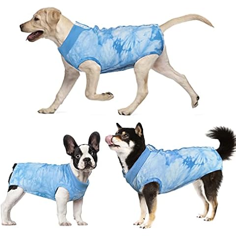 Dog Surgery Recovery Suit, Tie Dye Pet Surgical Suit for Female, Cone E-Collar Alternatives After Spay Abdominal Wounds Protector, Neuter Dog Anti-Licking Onesie for Small Medium Large Dogs, XX-Large Cover