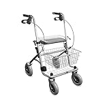 Ratiomed Rollator Laufhilfe Gehhilfe, faltbar, verstellbar, Handbremse Sitz Korb