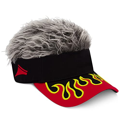 Visera para adultos unisex con cabello falso ajustable miniatura 1