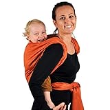 SCHMUSEWOLKE Soft-Tragetuch Baby Struktur Sunset BIO-Baumwolle 70 x 470 cm Babysize-Toddlersize Baby und Kleinkinder 0-60 Monate 3-16 kg Bauch- und Rückentragetuch