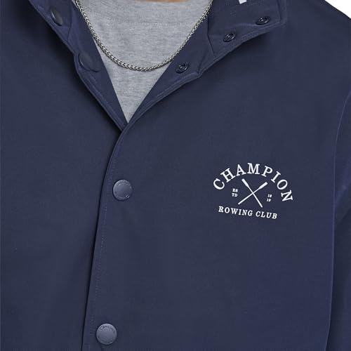 Champion Men's Flex Tech Rowing Club Coaches Jacket, Navy Peacoat, Medium - image 4