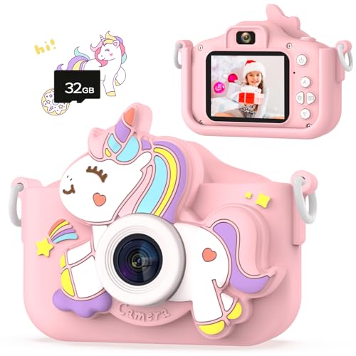 Kids Camera for Girls, HD Selfie Toddler Camera, Christmas Birthday
