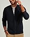 Mens Classic 2-Way Zip Cardingan Sweater Stand Collar Baseball Jacket Dark Blue, M