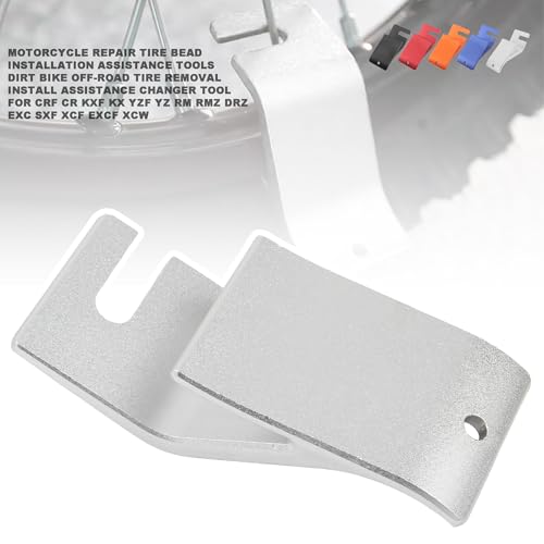 Image of Motorcycle Repair Tire Bead Installation Assistance Tools,Dirt Bike Off-Road Tire Removal Install Assistance Changer Tool for CRF CR KXF KX YZF YZ RM RMZ DRZ EXC SXF XCF EXCF XCW(Silver)