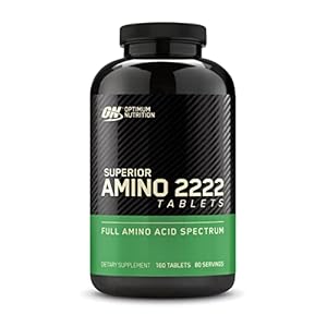 Optimum Nutrition Superior Amino 2222, Essentiële Aminozuren Tabletten, EAA, BCAA, Niet-gearomatiseerd, 80 Porties, 160…
