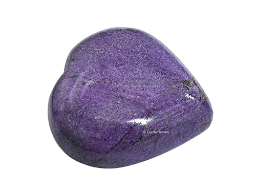 Image of Crystal Heaven Certified Stichtite Heart Palm Pebbles Stones For Anxiety Stress Relief Massage - Aaa Grade Original Healing Gemstone Agate Heart Palm Stone For Yoga Meditation Spiritual