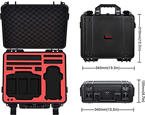 Image of Careflection Waterproof Hard Carrying Abs Double Layer Case-Can Hold Tablets,Landing Pad,Tablet Holder and Other DJI Accessories for DJI Mavic Air 2 / Air 2S (Abs), Black