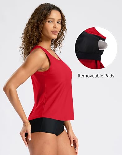 Image of G Gradual Tankini Tops for Women High Neck Swimsuits Swim Top Modest Bathing Suit Swimwear Tank Top only No Bottom