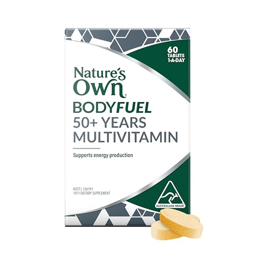 Nature's Own Bodyfuel 50+ Years Multivitamin Tablets 60 - Supports Energy Production & Mental Function-Maintains Bone Health & Healthy Immune System Function-Reduces Free Radicals Formed In the Body