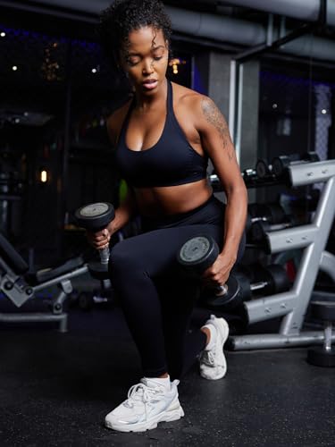 YEOREO SoftHue Women Halter Sports Bra Workout Seamless Padded Basic Bra Open Back Yoga Gym Crop Top2