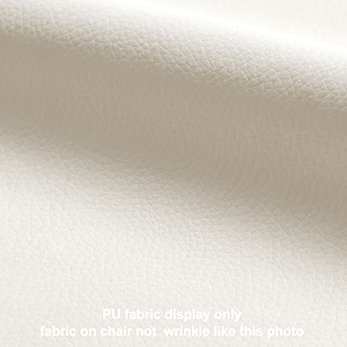 Duhome Rolling Desk Chair For Women Girls, Elegant Vanity Chair With Wheels Button Tufted Home Office Chair For Bedroom Living Room Office White Pu Leather #TOP4