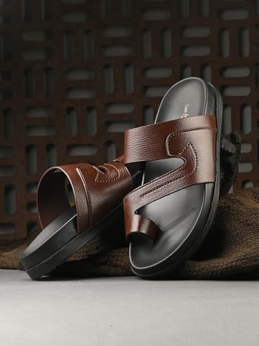 Image of San Frissco Men's Sandals with Open Toe Strap Supersoft Slip On Chappal /Perfect Fit for Summer and Rainy Season Easy to Walk Slipper /Stylish Lightweight Casual Trendy Floaters