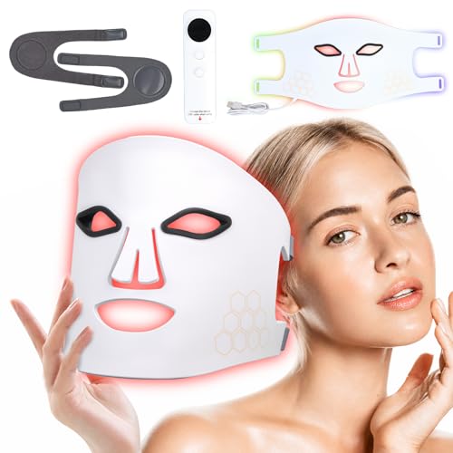 FSA HSA Eligible Hsaiiae LED Light Theratment Mask Infrared Remedies for Stiffness Relief Dual Modes for Acne Solution and Skin Care 4 Color Lights Settings