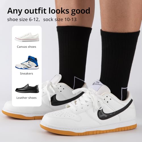 COOVAN Mens Cotton Crew Socks 5 Pack Athletic Breathable Sport Work Running Socks 5 Pairs2