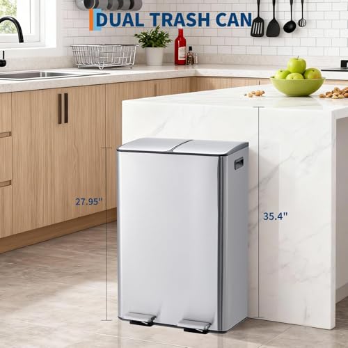 Caneca de basura rectangular de acero inoxidable 16 gal miniatura 6