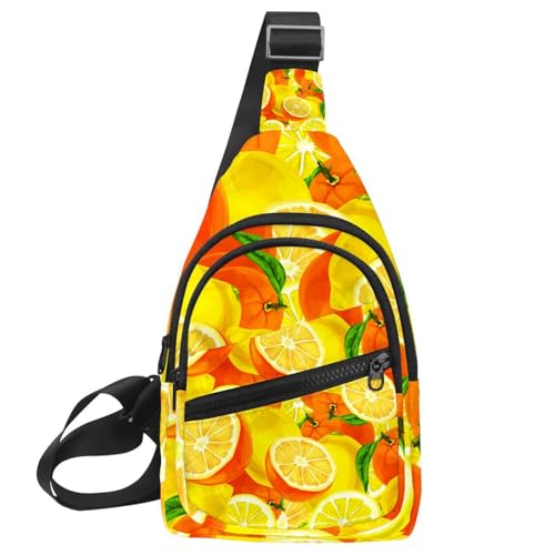 Sac à dos poitrine zippé ergonomique, sacoche étanche jaune 30cm