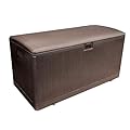 Plastic Development Group Outdoor Storage Deck Box, Soft Closure, 105 Gallon, Java