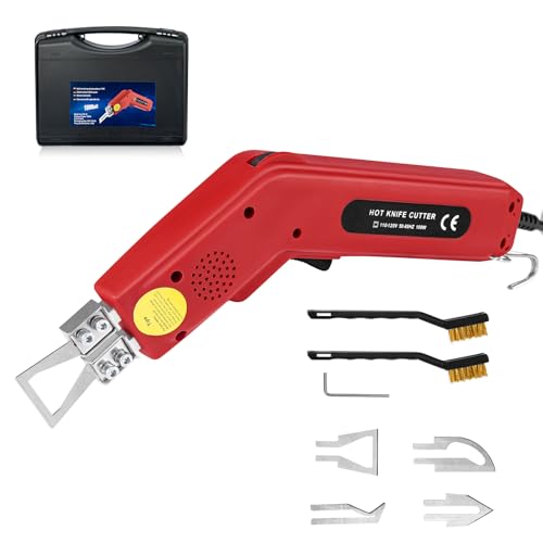 Toemics Toemics Electric Hot Knife Foam Cutter – 100W Styrofoam Cutting Tool, 4 Adjustable 50-500°C Blades for Polystyrene, Sponge, Crafts, and Insulation (Red)