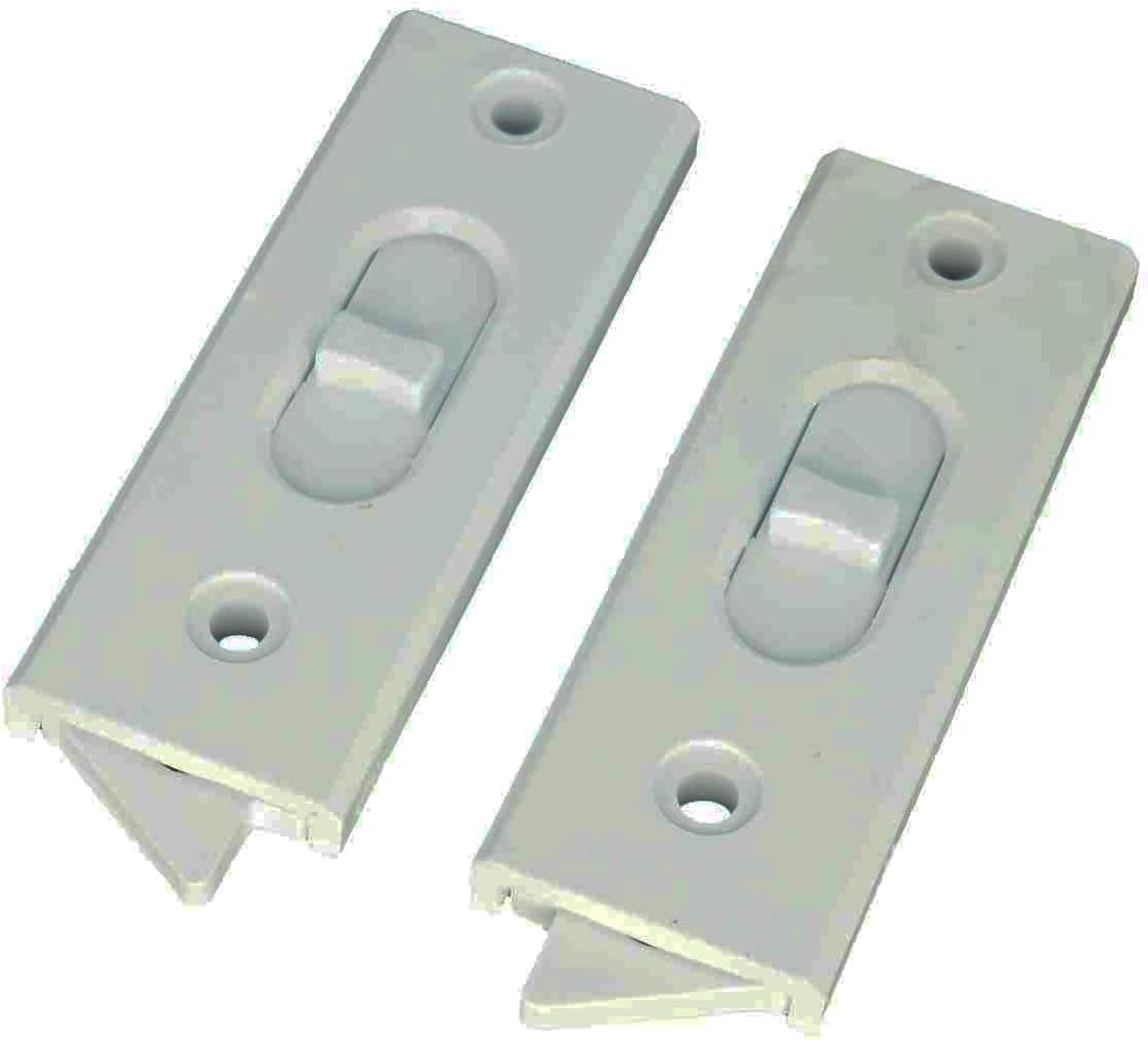 WRS 1-1/2″ Window Tilt Latch Assembly Set with Stops – Surface Mount Window Tilt Latches for Double Hung Window Sash – Spring Loaded Window Tilt in Left & Right Pair – Black