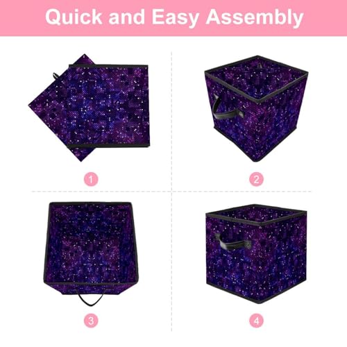 Organisateur de poubelles violet spatial pour ranger les jouets