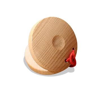 Kids Instruments Fuyamp 24 Pcs Castanets Wooden Musical Instrument Finger Castanets Baby Castanet Hand Finger Castanets Classroom DIY Wooden Percussion Instrument For Kids Adults Percussion Instruments For Adults