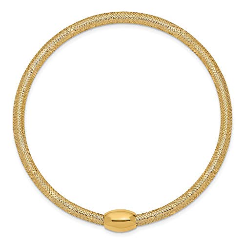 7.25" 14K Yellow Gold Stretch Mesh Bracelet #TOP1