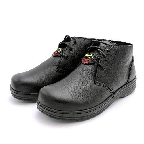 Laforst Mens Black Leather Slip Resistant Waiter Ankle High Boots 9.5