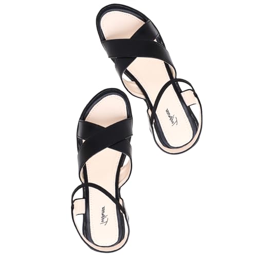 Image of Todhwear Womens Platform Sandals | Chunky Mid Heel Slip-On Sandals | Open Toe Comfortable Dress Shoes for Casual |