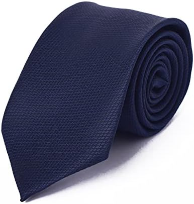 Men’s Solid Micro Silk Necktie – Premium Microfiber Self Design Tie for Formal, Casual, Wedding, Interview & Elegant Gift for Men & Boys (Blue)