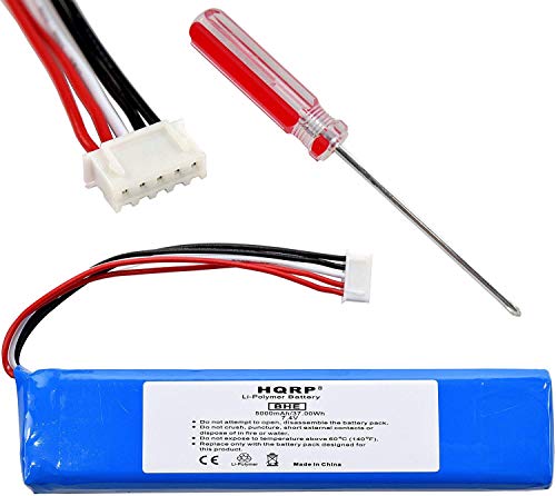 HQRP 5000mAh Battery Compatible with JBL Xtreme Extreme Portable Bluetooth Speaker 5000mAh Li-Polymer JBL GSP0931134 Repair + Screwdriver