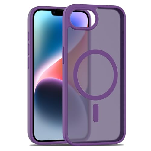 PinLiSheng Magnetic for iPhone 16e/17e Case [Mil-Grade Drop Protection] [Compatible with Magsafe] Shockproof Slim Translucent Matte Protective Phone Case - Dark Purple
