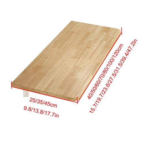 Petit bureau flottant gain de place et table murale rabattable en bois - 4