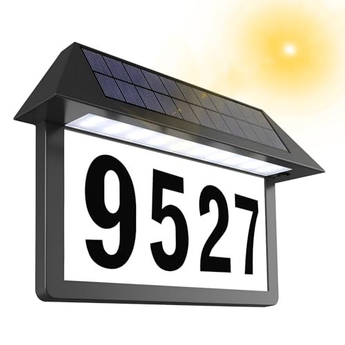 Plaque d'adresse solaire à DEL étanche avec 3 modes d'éclairage