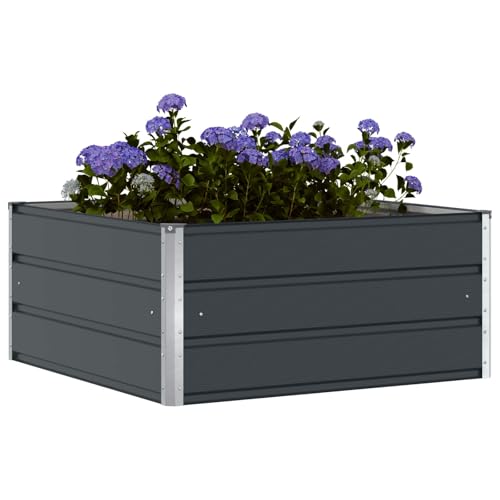 vidaXL Planter Anthracite 39.37 x 39.37 x 17.72 in Steel,