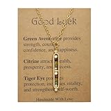 Healing Crystals and Stones Necklace Spiritual Crystal Necklace for Women Men Anxiety Necklace Empath Protection New Beginnings Gifts Crystal Pendant Necklace Healing Crystals Jewelry-good luck