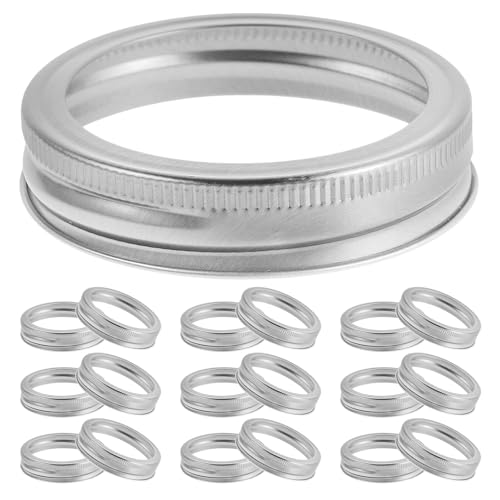 Cabilock Anillos para Tapas de Frascos Mason de Boca Regular 70 MM 25 Unidades de Hojalata Reutilizables para Sellado Hermético Bandas Metálicas para Enlatado y Conservación de Alimentos
