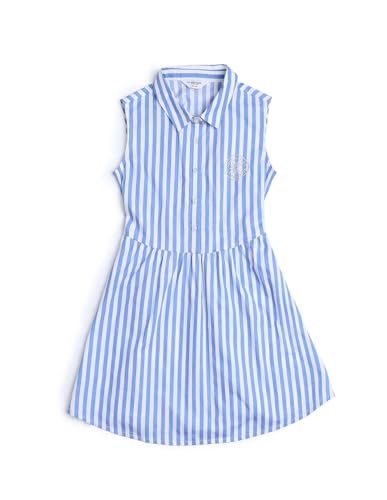 Image of U.S. Polo ASSN. Kids Dress for Girls - 100% Cotton, Sleeveless, Striped Pattern, Casual Girls Dress